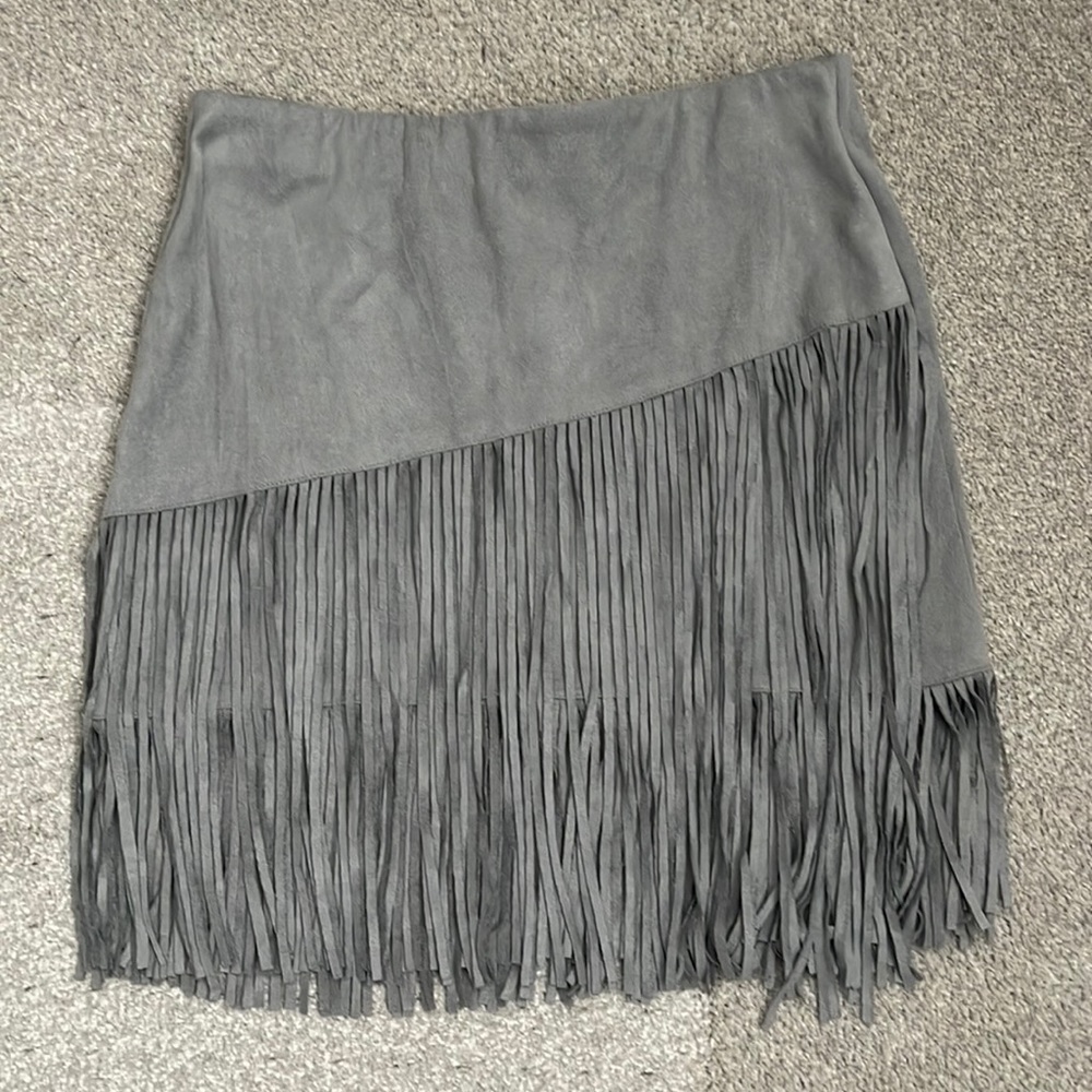 Size: Small  |  Brand: fab’rik  |  Grey Fringe Skirt
